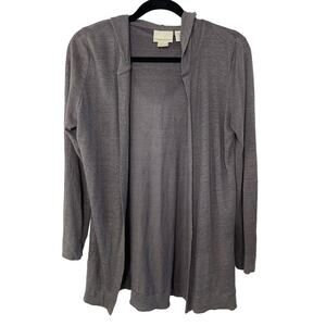 Cynthia Rowley Open Front Hoodie Cardigan Sweater Linen‎ Coastal Lagenlook S